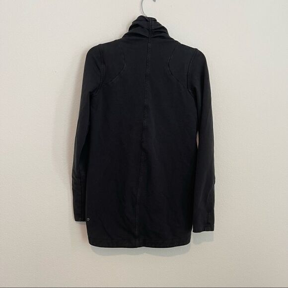 Lululemon Coast Wrap Heathered Black Yoga Wrap Sweater Size 4 - Picture 3 of 10